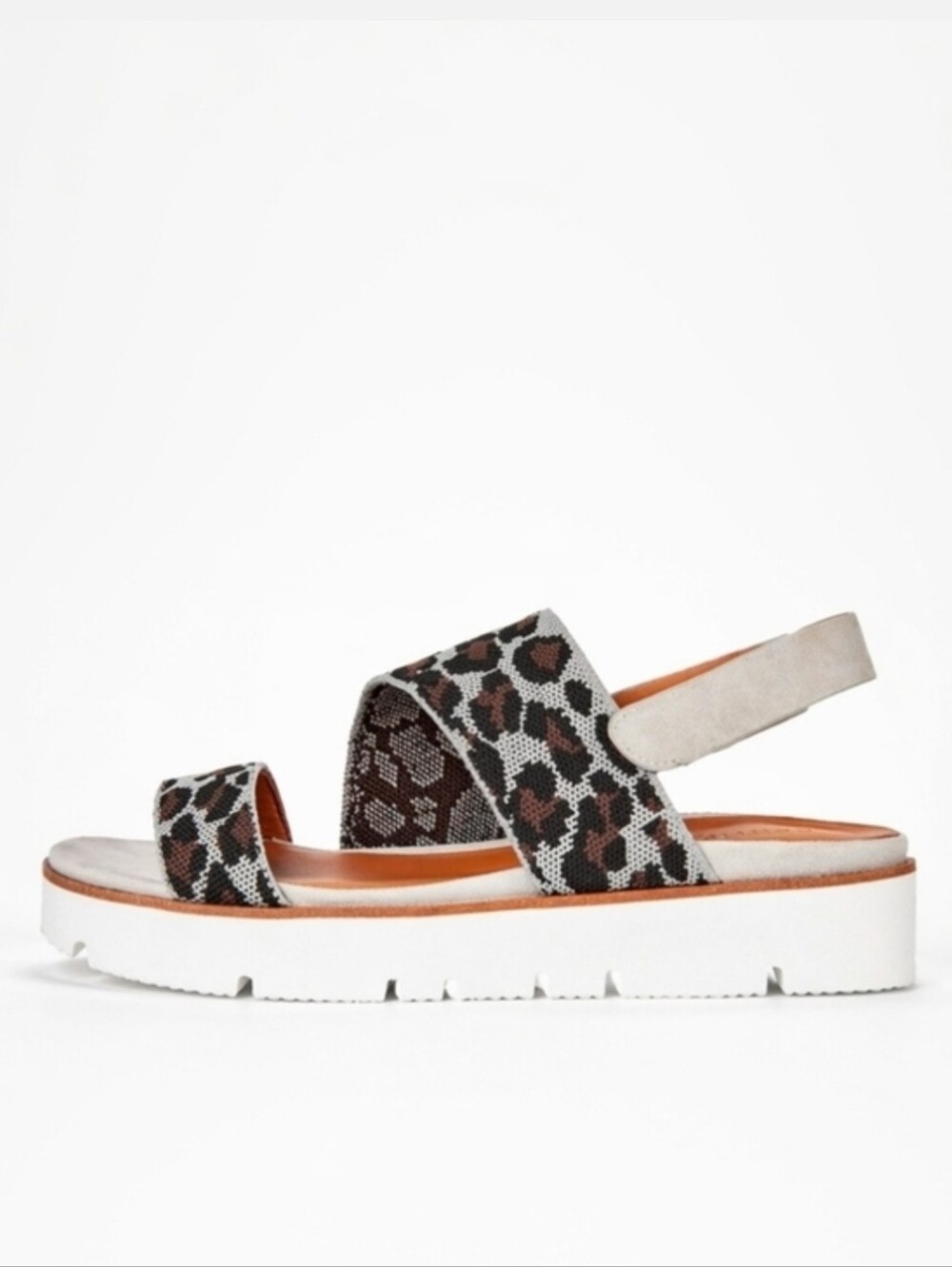 Gentle Souls Kenneth Cole Lavern Asymmetrical Slingback Platform Leopard Sandals